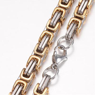 201 Stainless Steel Byzantine Chain Bracelets BJEW-K134-01C1-mm-1