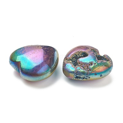 Natural Multi-color Plated  Gemstone Heart Love Stone G-J391-02B-1
