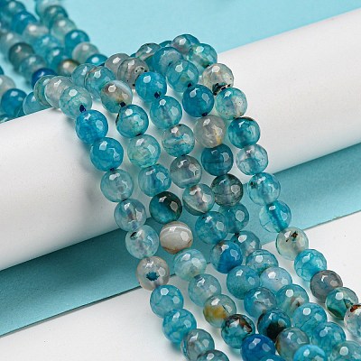 Natural Agate Beads Strands X-G-E054-6mm-16-1