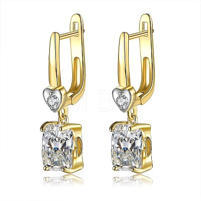 Brass Micro Pave Cubic Zirconia Hoop Earring EJEW-BB36360-1