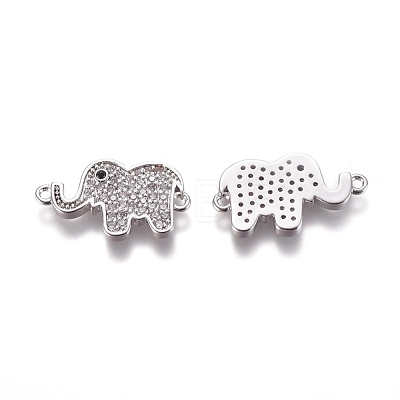 Brass Micro Pave Cubic Zirconia Normal Links ZIRC-K081-93P-02-1