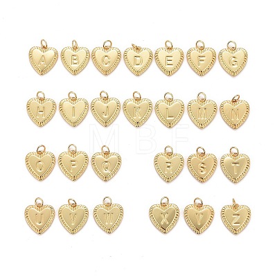 26Pcs 26 Styles Brass Initial Pendants KK-E260-01G-NR-1