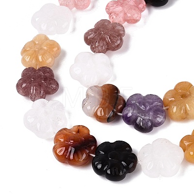Natural & Synthetic Mixed Stone Carved Beads Strands G-Q608-20-1