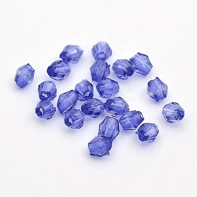 Faceted Bicone Transparent Acrylic Beads DBB3mm04-1