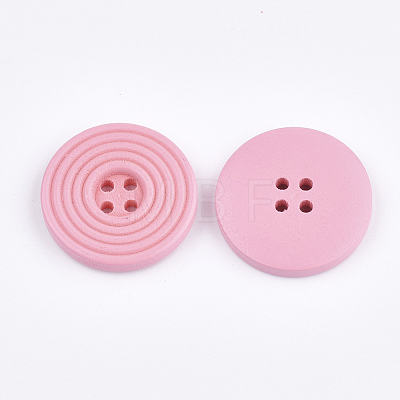 Painted Wooden Buttons WOOD-Q040-002C-1