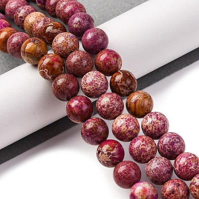 Dyed Natural Regalite/Imperial Jasper/Sea Sediment Jasper Beads Strands G-B124-C03-09-1