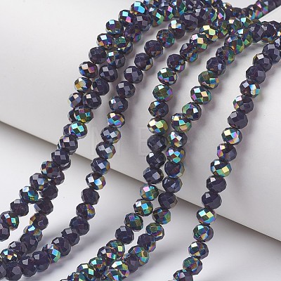 Electroplate Opaque Glass Beads Strands EGLA-A034-P4mm-Q01-1
