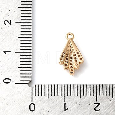 Brass Micro Pave Clear Cubic Zirconia Charms KK-G503-43G-1