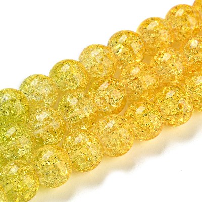Spray Painted Crackle Glass Beads Strands DGLA-C002-8mm-11-1