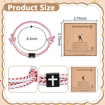 Alloy & Polyester Cord Bracelets for Women Men BJEW-WH0041-54-1
