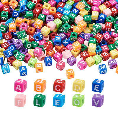 Mixed Color Acrylic Enamel Beads SACR-TA0001-08-1