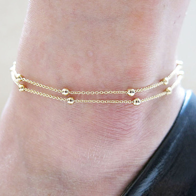 Alloy Satellite Chains Anklets WG8740B-01-1