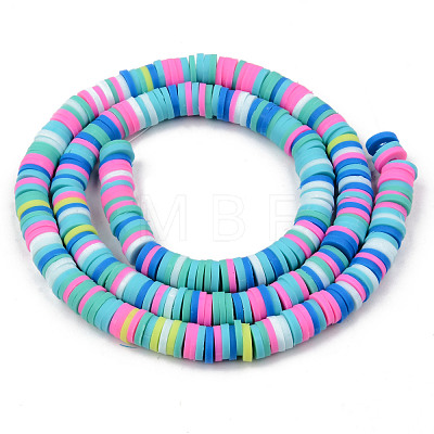 Handmade Polymer Clay Beads Strands CLAY-R089-6mm-101-1