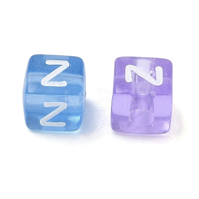 Spray Painted Transparent Acrylic Beads MACR-K365-07Z-1