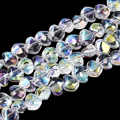 Electroplate Transparent Glass Beads Strands EGLA-Q133-01A-14-1