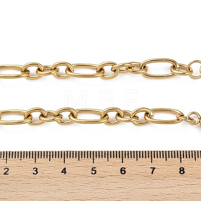 Ion Plating(IP) 304 Stainless Steel Figaro Chain Necklaces NJEW-O124-03G-1