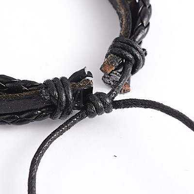 Adjustable Leather Multi-Strand Bracelets BJEW-O105-02C-1