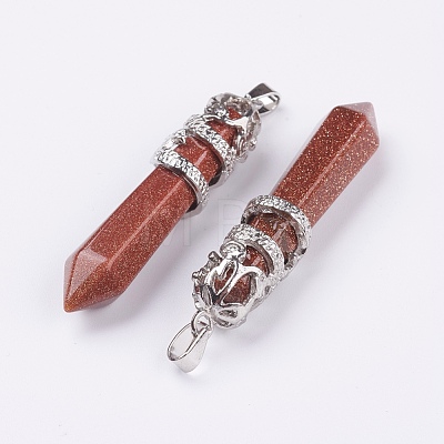 Synthetic Goldstone Big Pointed Pendants G-G738-A-03-1