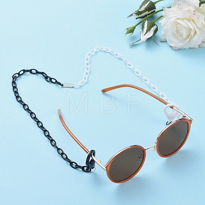 Personalized Two Tone ABS Plastic Cable Chain Necklaces NJEW-JN02825-01-1