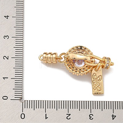 Brass Micro Pave Clear Cubic Zirconia Fold Over Clasps KK-U037-24G-02-1