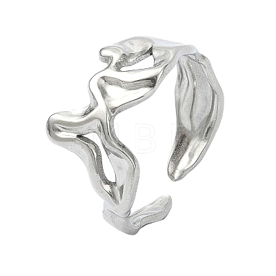 304 Stainless Steel Cuff Rings for Women RJEW-M019-38P-1