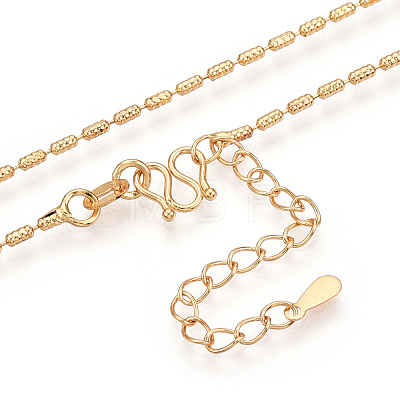 Brass Column Link Chain Necklaces NJEW-N054-15G-1