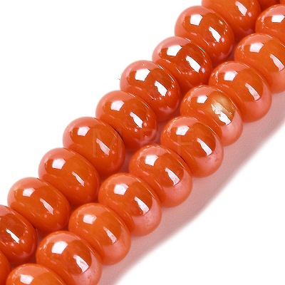 Porcelain Rondelle Beads PORC-Q001-01A-1