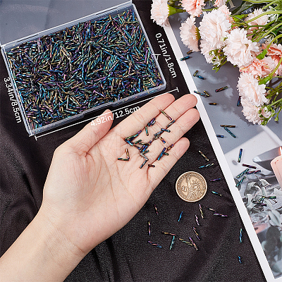 2000Pcs 4 Style Glass Twisted Bugle Beads SEED-CN0001-45-1