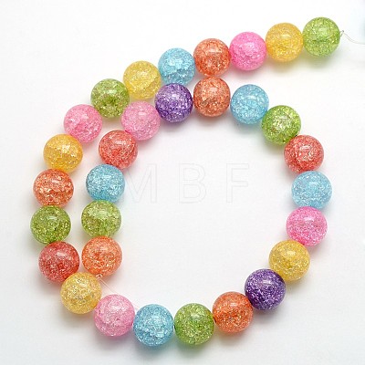 Synthetic Crackle Quartz Round Beads Strands G-L155-16mm-01-1