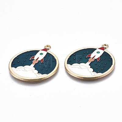 Eco-Friendly Alloy Enamel Pendants X-ENAM-Q437-016-NR-1