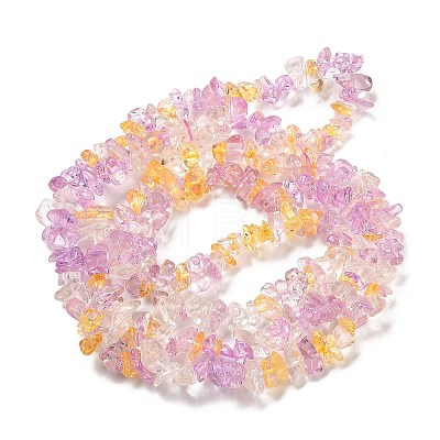 Transparent Crackle Glass Beads Strands GLAA-U004-01H-1