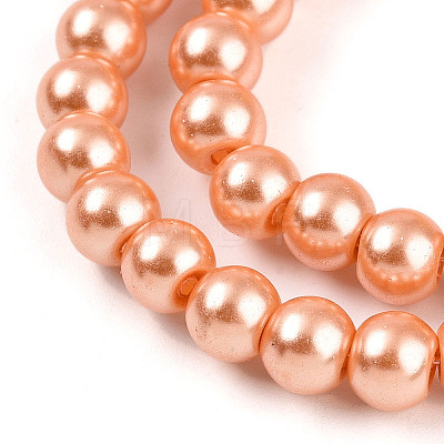 Baking Painted Pearlized Glass Pearl Round Bead Strands HY-Q003-6mm-36-A-1