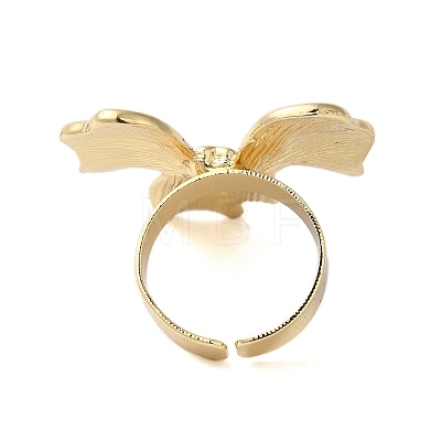 Bowknot Alloy Open Cuff Rings RJEW-U006-05G-1