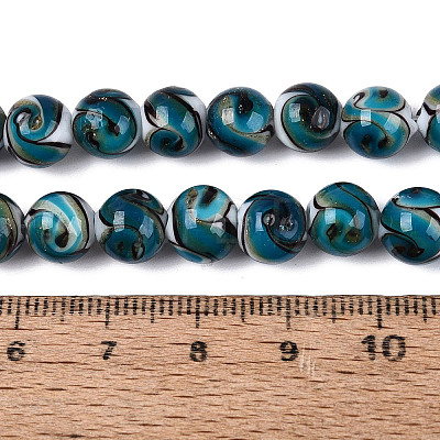 Gold Sand Handmade Lampwork Beads Strands LAMP-N037-08B-1