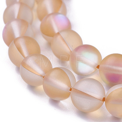 Synthetic Moonstone Beads Strands G-F142-10mm-13-1