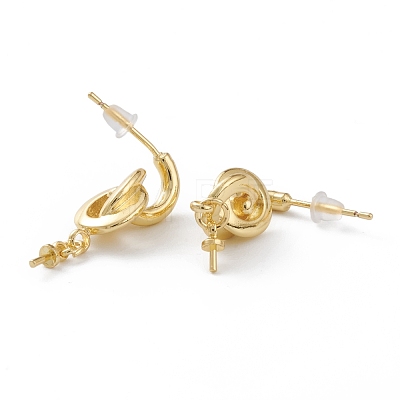 Brass Stud Earring Findings EJEW-A056-27G-1