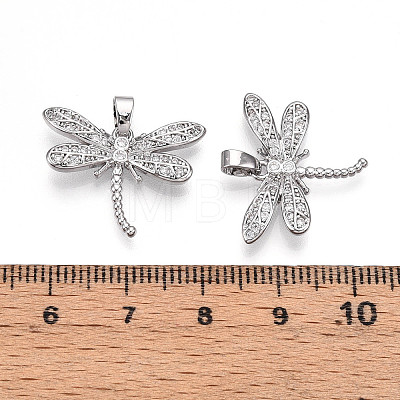 Brass Micro Pave Cubic Zirconia Pendants KK-N257-29P-1