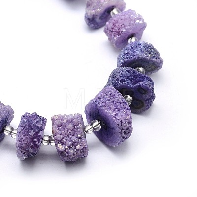 Natural Druzy Quartz Crystal Beads Strands G-F582-B07-1