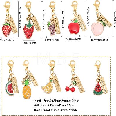 Fruit Theme Alloy Enamel Pendant Decorations HJEW-CA0001-44-1