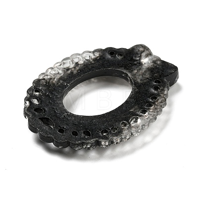 Black Theme Resin Cabochons RESI-Q219-01D-1