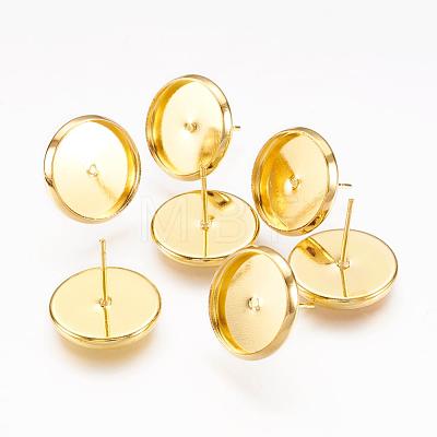 Brass Ear Studs Settings IFIN-Q005-G-1