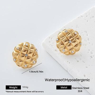 304 Stainless Steel Rhinestone Stud Earrings for Women DD3095-4-1