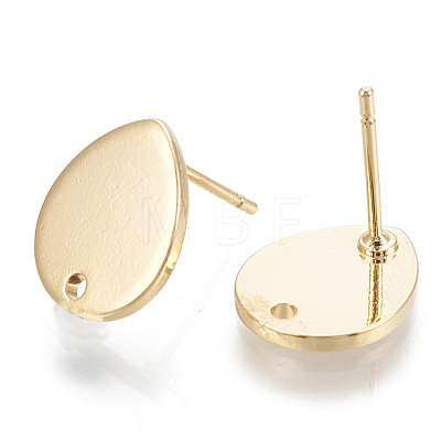 Brass Stud Earring Findings KK-Q750-068G-1