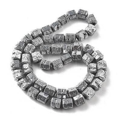 Electroplated Natural Lava Rock Beads Strands G-A251-A01-01B-1