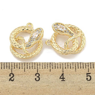 Brass Micro Pave Cubic Zirconia Pendants KK-S386-23G-03-1