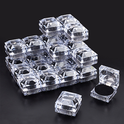 Transparent Plastic Ring Boxes OBOX-CA0001-004B-1