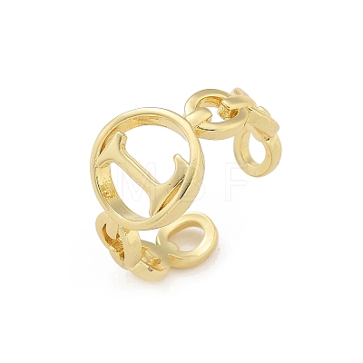 Brass Open Cuff Rings for Women RJEW-K289-01G-L-1