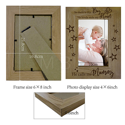 Natural Wood Photo Frames AJEW-WH0292-065-1