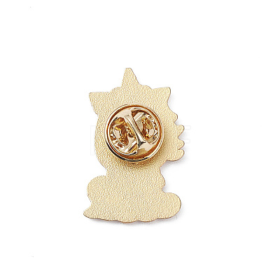 Unicorns Alloy Enamel Brooches for Backpack Clothes JEWB-D063-03G-1