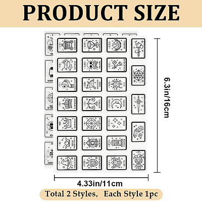 CRASPIRE 2 Sheets 2 Styles PVC Plastic Stamps DIY-CP0009-99-1